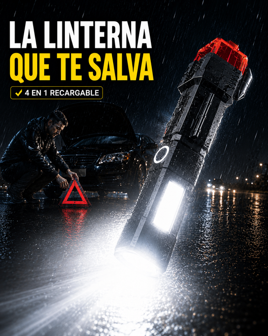 Linterna Multifuncional 4 En 1 Recargable