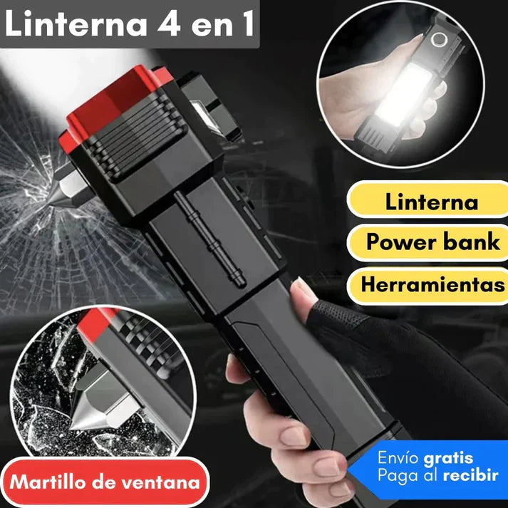 Linterna Multifuncional 4 En 1 Recargable